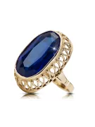 Пръстен Сапфир 14K жълто злато Винтидж бижута vrc129y